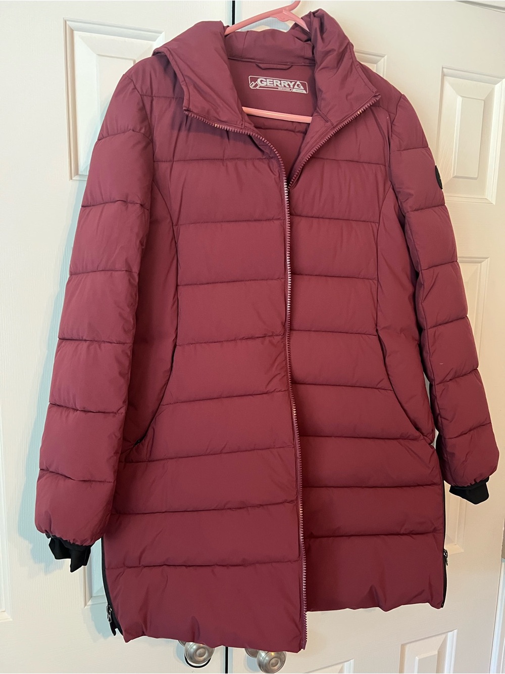Gerry Weber Womens Burgundy Hooded Puffer Coat